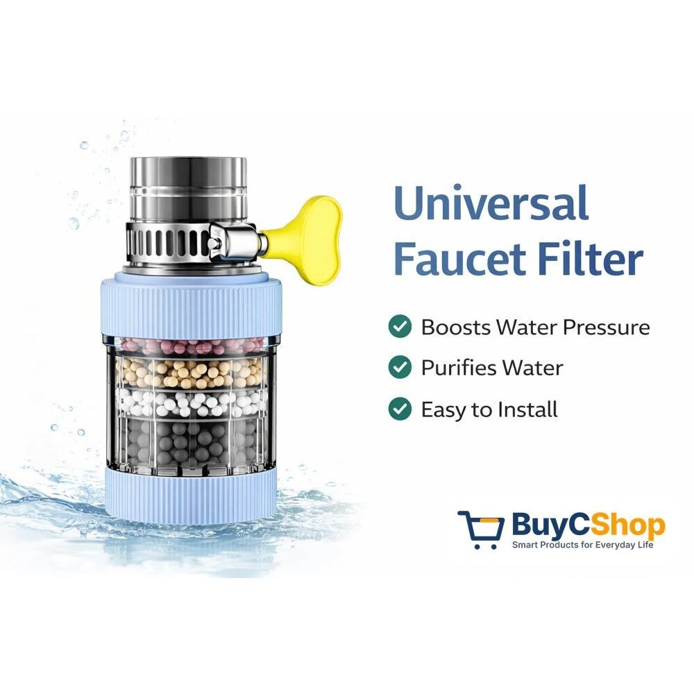 Flexible Faucet Extender with Filter, 360° Bendable